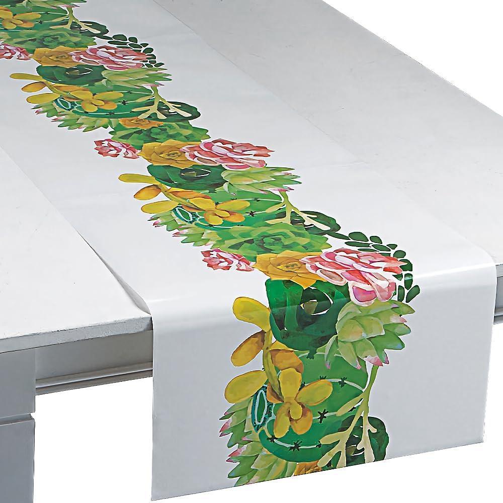image:imageFun Express Cactus Flower Table Runner for Cinco de Mayo Party Supplies Table Covers Print Table Covers Cinco de Mayo 1 Piece