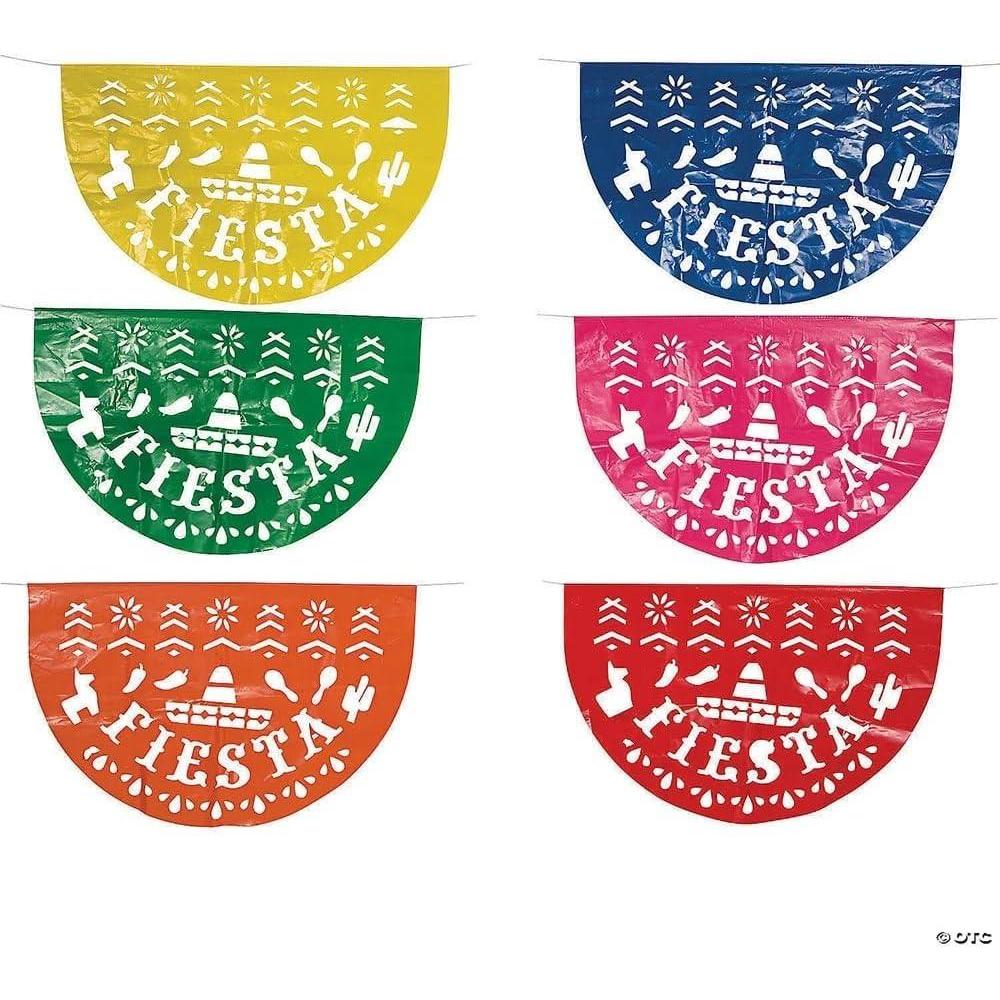 image:imageFun Express  Fiesta Lrg Diecut Plastic Bunting Set for Cinco de Mayo  Party Decor  Hanging Decor  Misc Hanging Decor  Cinco de Mayo  6 Pieces