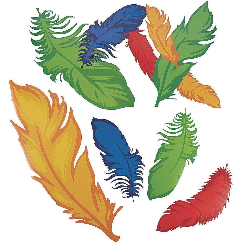 image:imageFun Express Rio Mosaic Feather Cut Outs for Cinco de Mayo Party Decor Wall Decor Cutouts Cinco de Mayo 6 Pieces