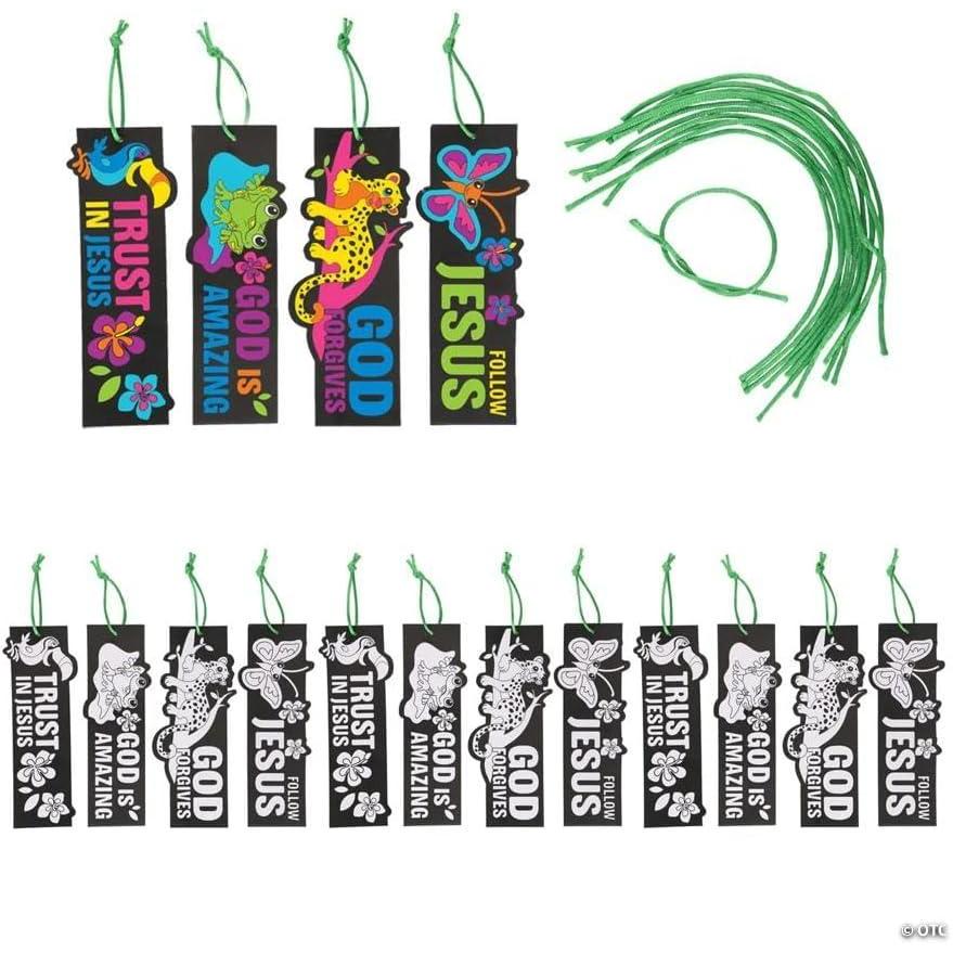 image:imageFun Express 2 34 x 7 Rainforest VBS Color Your Own Cardstock Bookmarks 12 Pieces