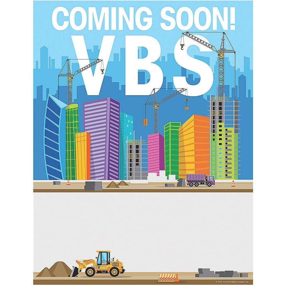 image:imageFun Express Construction Vbs Promotional Poster 6 Pieces Educational and Learning Activities for Kids