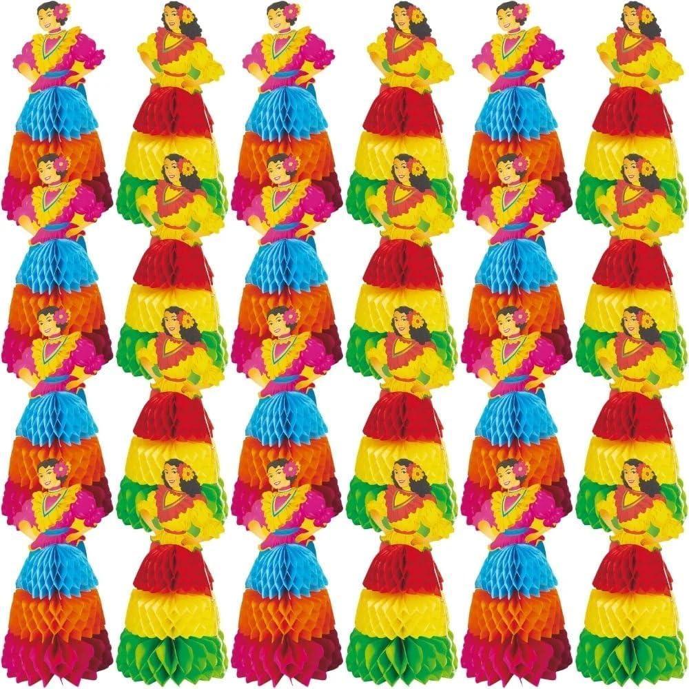 image:imageMEXICAN PRINT HONEYCOMB SENORITAS  Party Decor  6 Pieces