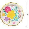 Fun Express Fiesta Floral Bright Scalloped Paper Dessert Plates – Dinnerware Floral Paper Dessert Plates Perfect for Fiestas, Parties, Spring Tea, Cinco De Mayo Party Supplies – 8 Pieces