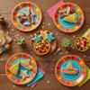 Fun Express Fiesta Party Paper Dessert Plates for Cinco De Mayo – Disposable Print Tableware Dessert Plates – Print Plates & Bowls Thanksgiving Parties and Festivities Party Supplies – 8 Pieces