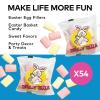 Fun Express Marshmallow Candy Easter Bunny Tails – Strawberry Flavored Marshmallows Bulk 54 Individual Bags | Gluten Free Easter Basket Stuffers for Kids Classroom Party Favors & Spring Treats