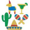 Fun Express – Fiesta Glitter Wall Cutouts (5pc) for Cinco de Mayo – Party Decor – Wall Decor – Cutouts – Cinco de Mayo – 5 Pieces