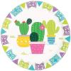 Fun Express Fiesta Baby Cactus Dessert Plates (8 pieces) Cinco de Mayo Party Supplies, 7″