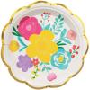 Fun Express Fiesta Floral Bright Scalloped Paper Dessert Plates – Dinnerware Floral Paper Dessert Plates Perfect for Fiestas, Parties, Spring Tea, Cinco De Mayo Party Supplies – 8 Pieces