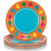 Fun Express Fiesta Party Paper Dessert Plates for Cinco De Mayo – Disposable Print Tableware Dessert Plates – Print Plates & Bowls Thanksgiving Parties and Festivities Party Supplies – 8 Pieces