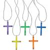 Fun Express Glow Stick Cross Necklaces – Religious Party Favors and Giveaways – VBS Vacation Bible School Supplies/Decor – 50 Pieces