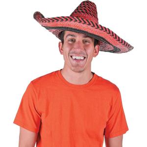 Fun Express – Adult Bright Stripe Sombrero Asst for Cinco de Mayo – Apparel Accessories – Hats – Straw Hats – Cinco de Mayo – 12 Pieces