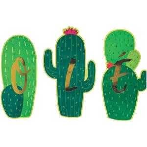 Fun Express – Fiesta Cactus Ole Cutouts for Cinco de Mayo – Party Decor – Wall Decor – Cutouts – Cinco de Mayo – 3 Pieces