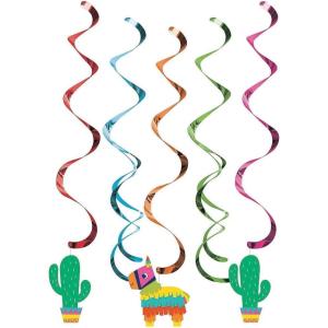 Fun Express – Fiesta Fun Dizzy Danglers, 5 Count for Cinco de Mayo – Party Supplies – Print Tableware – Print Invites – Cinco de Mayo – 5 Pieces