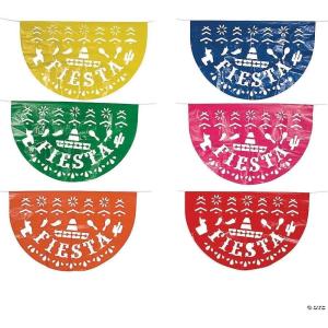 Fun Express – Fiesta Lrg Diecut Plastic Bunting Set for Cinco de Mayo – Party Decor – Hanging Decor – Misc Hanging Decor – Cinco de Mayo – 6 Pieces
