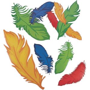Fun Express – Rio Mosaic Feather Cut Outs for Cinco de Mayo – Party Decor – Wall Decor – Cutouts – Cinco de Mayo – 6 Pieces