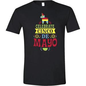 Fun Express Celebrate Cinco de Mayo Adult T-Shirt – Soft, Preshrunk Jersey Knit with High Stitch Density, Durable Design & Tear-Away – Large