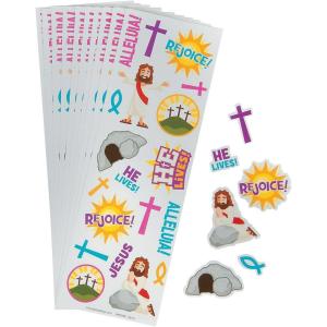 Fun Express Christian Stickers for Kids Classroom – 456 Jesus & Bible Verse Stickers Bulk Pack | 24 Sheets Religious Reward for Sunday School Supplies, Church Activities & Faith-Based Gifts
