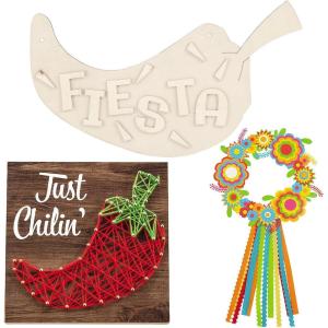 Fun Express Cinco de Mayo Home Decorating Adult Craft Kit Assortment Makes 3