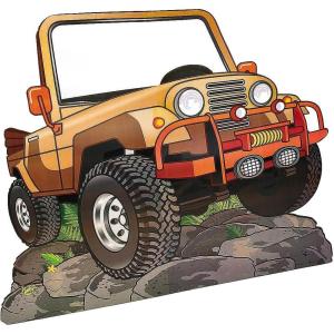 Fun Express Off Road Vehicle Cardboard Stand Up – 5 feet – Kids Party Decor – VBS Vacation Bible School Supplies/Decor