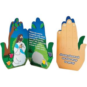 Fun Express Praying in The Garden Handprint Craft Kits – Makes 12 – Sunday School, VBS Crafts for Kids