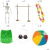 Skeleton Luau Limbo Halloween Decorating Kit – 60 Pieces