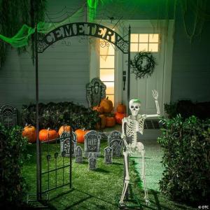 Skeleton & Cemetery Halloween Decorating Kit – 3 Pieces
