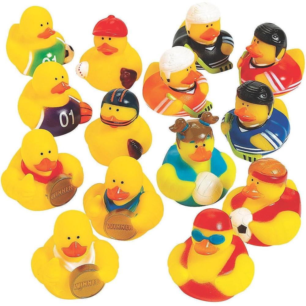 image:imageFun Express Sports Rubber Duckies Assortment Toys 48 Pieces Red