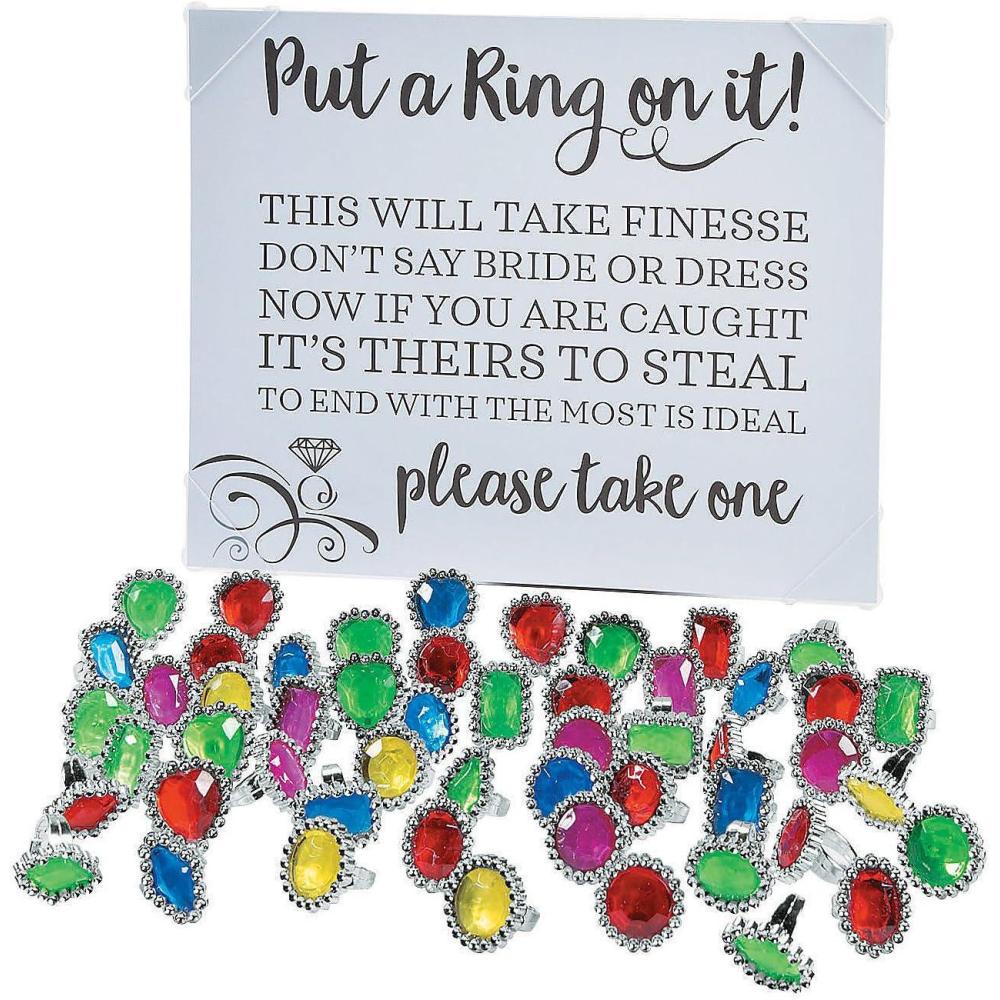 image:imagePut a Ring On It Bridal Shower Game Includes Instructions Sign and 72 Rings Wedding Party Games