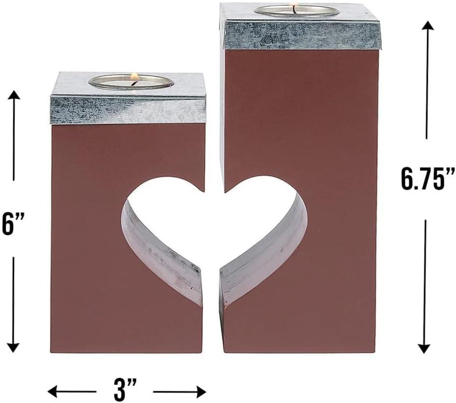 image:imageFun Express Heart Shaped Unity Candle Holder Set Elegant Wood and Metal Design for Weddings Anniversaries and Special Occasions Romantic Keepsake for Ceremony or Home Dcor 2 Pieces