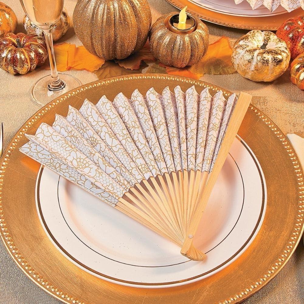 image:imageFun Express Vintage Lace Folding Fans Set of 12 Wedding Decorations and Party Supplies