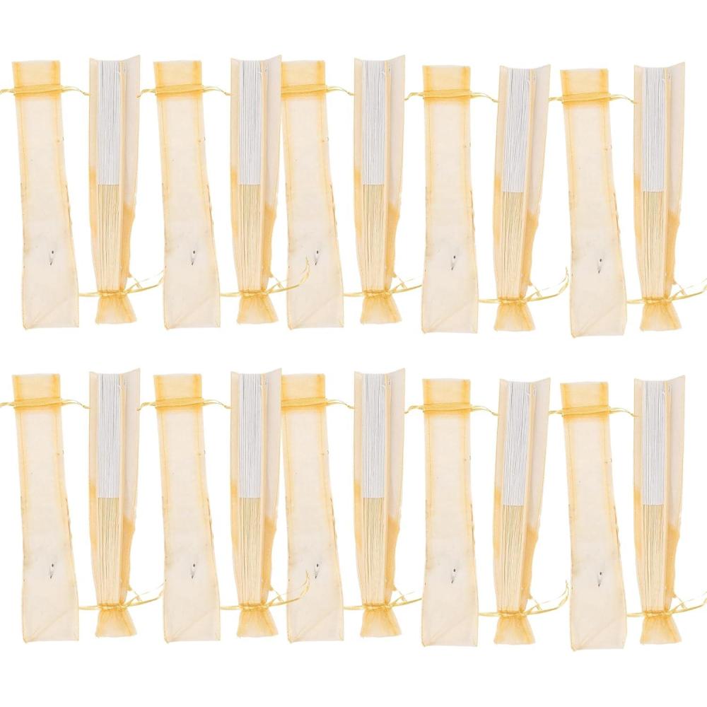 image:imageFun Express  Gold Hand Fan Organza Bags for Wedding  Party Supplies  Fabric amp Textile Bags  Wedding  12 Pieces