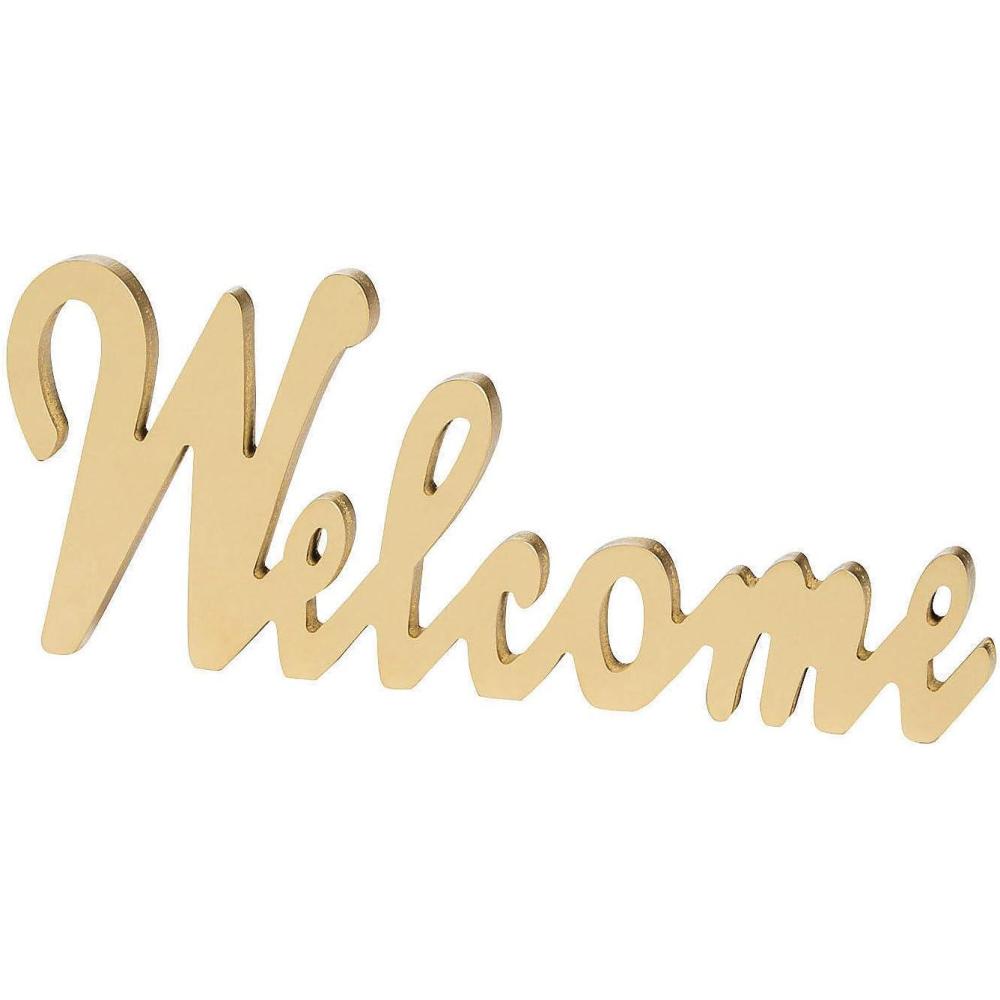 image:imageFun Express Gold Welcome Table Dcor Sign Elegant Wedding Bridal Shower amp Event Decoration Perfect for Reception Entryway Add Charm to Your Special Day Stylish Gold Accent 1 Piece