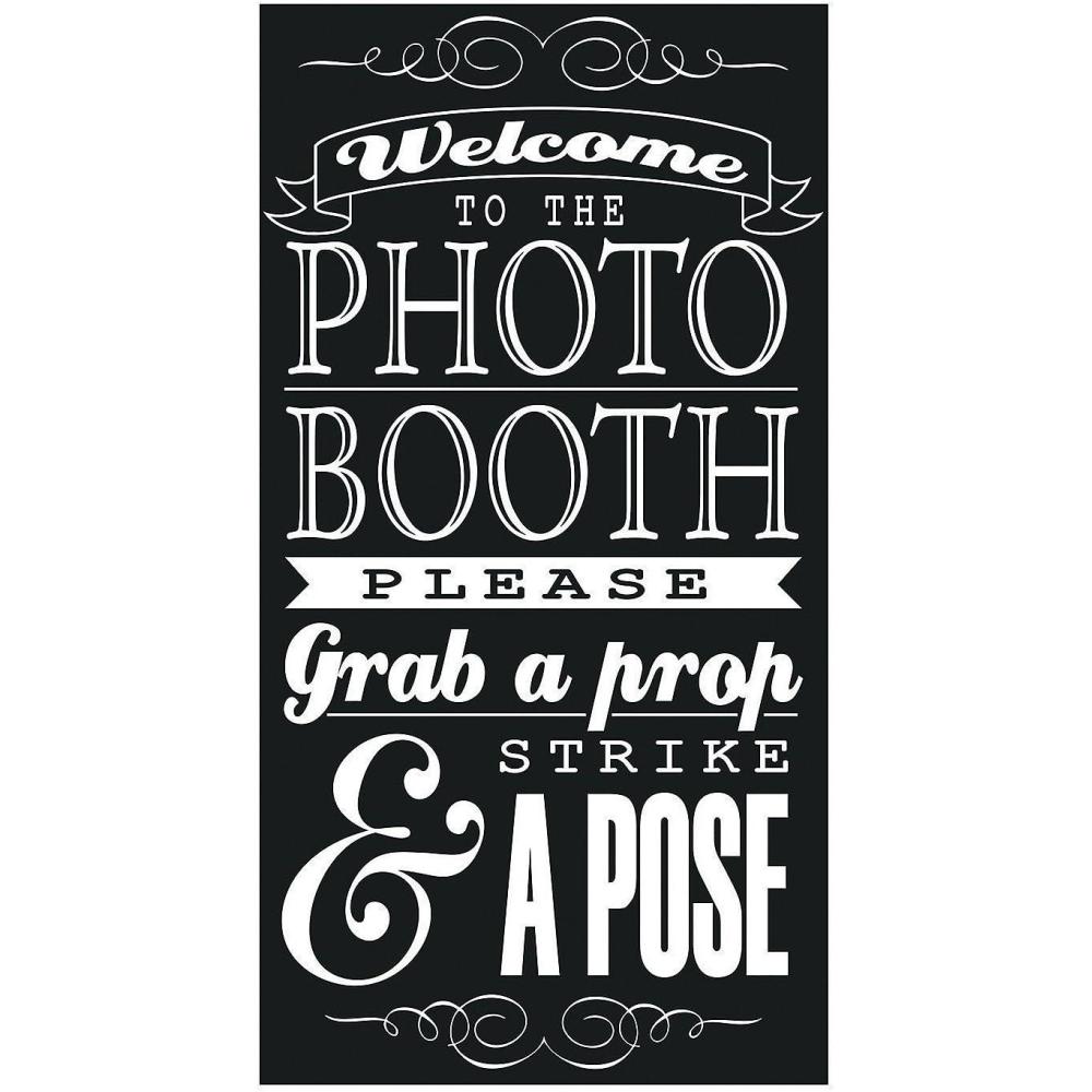 image:imageFun Express Photo Booth Instructions Sign for Wedding and Party Decor Black White