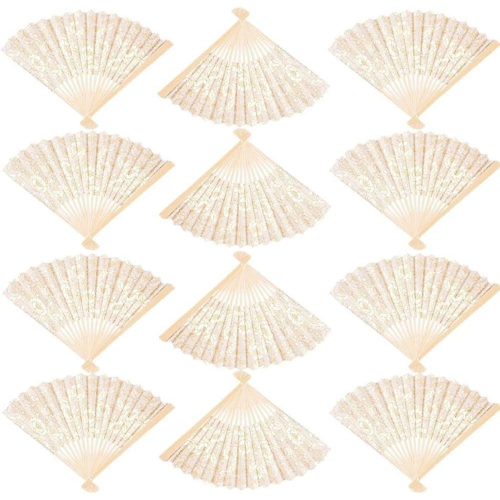 image:imageFun Express Vintage Lace Folding Fans Set of 12 Wedding Decorations and Party Supplies