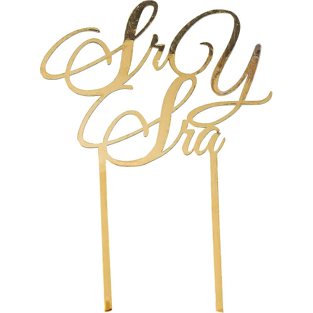 image:imageSr Y Sra Cake Topper for Wedding Cakes Gold Spanish for Mr and Mrs