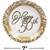 Fun Express – 50th Anniversary Dessert Plates for Wedding – Party Supplies – Print Tableware – Print Plates & Bowls – Wedding – 8 Pieces