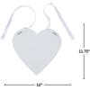 Fun Express Blank Heart Shape Sign with Ribbon – Customizable DIY Craft Sign Weddings Home Decor Special Events Perfect Personalization White Color Ideal Gifts Decorations Craft Projects – 1 Piece