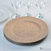 Fun Express Charger Plates Set of 6 – Round Burlap Placemats for Dinner Plates | Rustic Wedding Chargers & Table Decor | Natural Woven Design for Home, Events & Reception Supplies | 13 Inch Beige