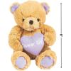 Fun Express Flower Girl Teddy Bear – Premium 8 Inch Stuffed Animal with Embroidered Purple Heart | Perfect Wedding Proposal Gift & Keepsake for Flower Girls from Bride(8″)