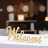 Fun Express Gold Welcome Table Décor Sign – Elegant Wedding Bridal Shower & Event Decoration – Perfect for Reception Entryway Add Charm to Your Special Day – Stylish Gold Accent – 1 Piece