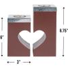 Fun Express Heart Shaped Unity Candle Holder Set – Elegant Wood and Metal Design for Weddings Anniversaries and Special Occasions – Romantic Keepsake for Ceremony or Home Décor – 2 Pieces