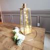 Fun Express Large Metallic Gold Metal Lantern – Elegant Wedding Home Decor Accent – Event Table Settings Parties Celebration Festive Occasions – 16 Inch Tall Stylish Lantern Indoor & Outdoor – 1 Piece