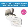 Personalized Winter Wedding Mint Tins – 24 Pieces, 12 Ounces