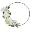 Fun Express – Gold Hoop W/White Floral Accent 13in for Wedding – Home Decor – Floral – Wreaths – Wedding – 1 Piece