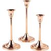 Fun Express Copper Taper Candle Holder Set – Elegant Wedding and Home Décor for Centerpieces Table Settings & Special Occasions – Perfect for Weddings Receptions & Celebrations – 3 Pieces