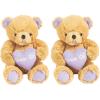 Fun Express Flower Girl Teddy Bear – Premium 8 Inch Stuffed Animal with Embroidered Purple Heart | Perfect Wedding Proposal Gift & Keepsake for Flower Girls from Bride(8″ (Pack of 2))