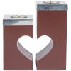 Fun Express Heart Shaped Unity Candle Holder Set – Elegant Wood and Metal Design for Weddings Anniversaries and Special Occasions – Romantic Keepsake for Ceremony or Home Décor – 2 Pieces