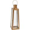 Fun Express Large Metallic Gold Metal Lantern – Elegant Wedding Home Decor Accent – Event Table Settings Parties Celebration Festive Occasions – 16 Inch Tall Stylish Lantern Indoor & Outdoor – 1 Piece