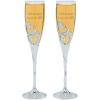 Fun Express Stacked Heart Personalized Wedding Flutes (2 pcs, 8 oz, Silver with Rhinestone Accents)