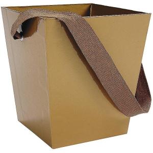 Fun Express – Gold Cardboard Bucket W/Ribbon Handle for Wedding – Party Supplies – Containers & Boxes – Paper Boxes – Wedding – 6 Pieces